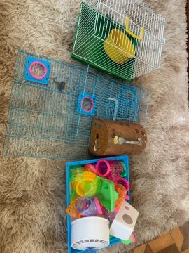 Kit Completo para Hamster com Gaiola, Brinquedos e Acessórios