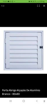 Porta Abrigo Alçapão De Alumínio - 80x80 Branco