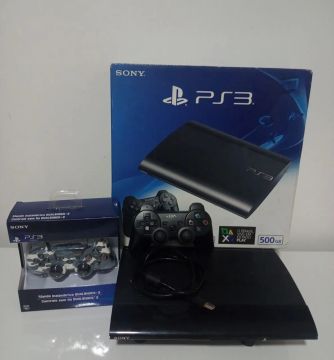 PS3 SUPER SLIM 500GB NOVISSIMO 30 JOGOS ( DESBLOQUEADO ) SEM NENHUM DEFEITO