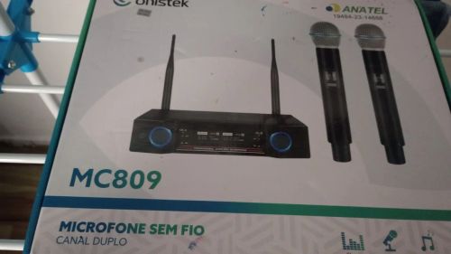 Microfone Sem Fio Profissional MC809 - Canal Duplo