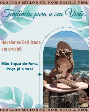 Havaianas Estilizadas em Crochê - Verão
