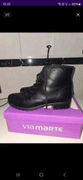 Bota/Coturno Via Marte Preta tam 38/39