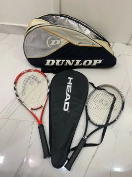  Mochila Raqueteira com Duas Raquetes de Tênis de Quadra 