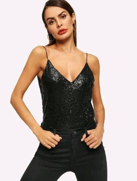Blusa de Paetê Preta - Veste P/M
