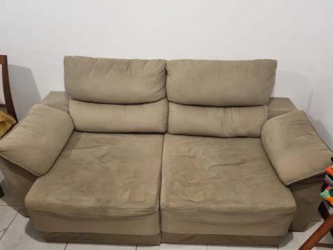 DOAÇÃO Sofá 2 Lugares Bege Usado