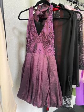 Vestido Balone frente única tecido crepe 