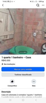 Casa em alvenaria 1 quarto 1 banheiro - R$40.000
