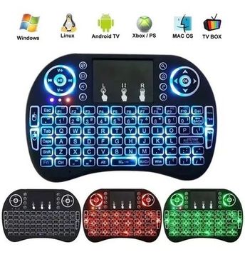 Mini Teclado Iluminado Controle Sem Fio P Smart Tv Box Full<br><br>