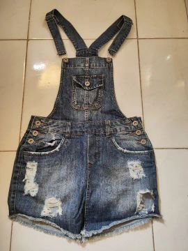 Macacão Jeans Destroyed Feminino