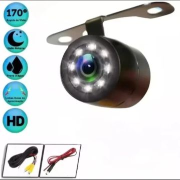 *R$ 84,90* - Kit Câmera de Ré C/ Led + Fiação Completa - Caixa Lacrada 