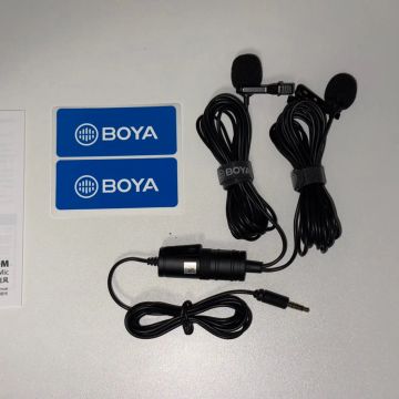MICROFONE DE LAPELA DUPLO ORIGINAL - BOYA - BY-M1DM
