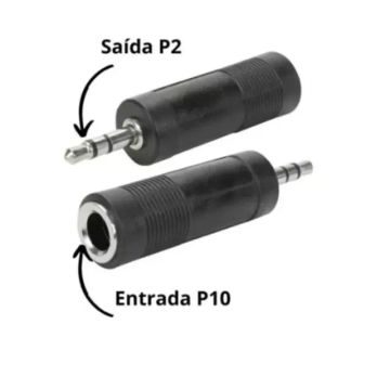 Adaptador P10 Fêmea para P2 Macho