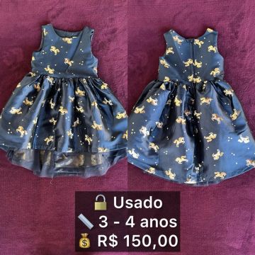 Vestido Infantil Unicórnio - 3-4 Anos