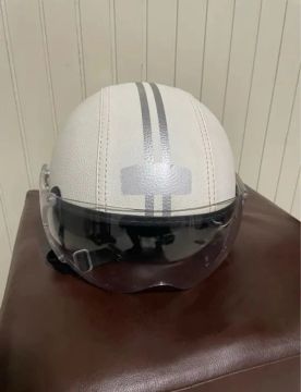 Capacete Moto usado Branco Old School 