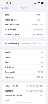 iPhone 14 Plus 128GB - usado 
