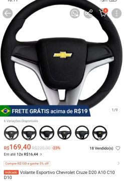 Volante Esportivo Chevrolet Cruze D20 A10 C10