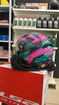 Capacete LS2 FF396  - Preto/Rosa - Novo