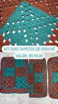 Kit dois tapetes crochê 
