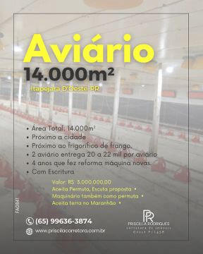 Venda - Granja Aviário Frango - Itapejara D'Oeste-PR