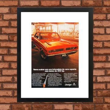 Dodge Charger RT - Quadro / pôster decorativo com propaganda original de revista