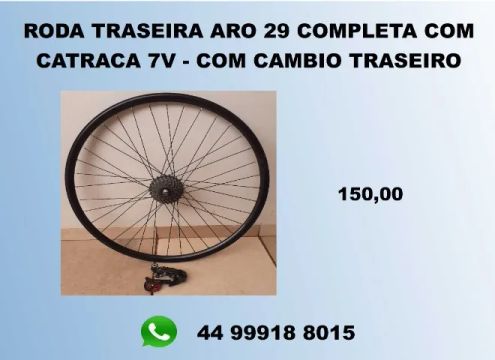 Roda Traseira Aero Aro 29 com Catraca e Câmbio