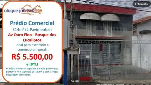 Prédio para alugar, 314 m² por R$ 5.858,00/mês - Bosque dos Eucaliptos - São José dos Camp