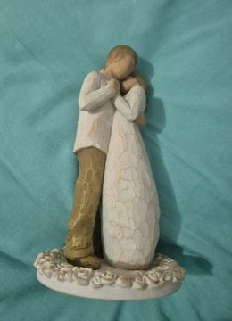 Par de Noivos Escultura Decorativa Promisse Willow Tree