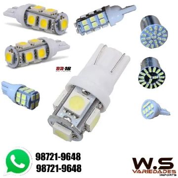 lâmpadas led pingos t10 t20 torpedos e 2polo 1polo placas ré freio farol