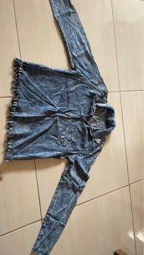 Camisa Jeans Estampa Desbotada