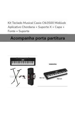 Teclado Musical Casio Ctk3500 - Novo - Com Suporte