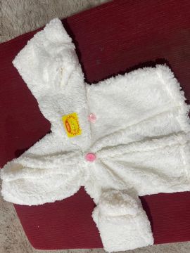 Casaco de Pelúcia Branco para Bebê