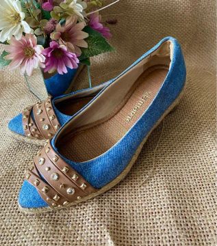 Sapatilha Jeans com Strass