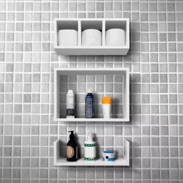 Nichos e Prateleira para Banheiro / MDF Branco / Fabricação Própria