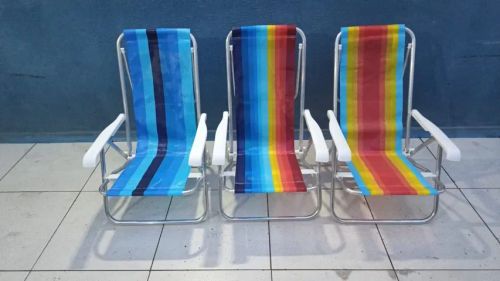 Cadeira de Praia Reclinável 4 Posições Bel Novas (PRONTA ENTREGA)