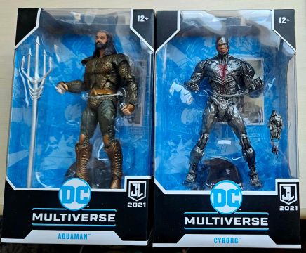 Bonecos Aquaman e Cyborg - DC Multiverse