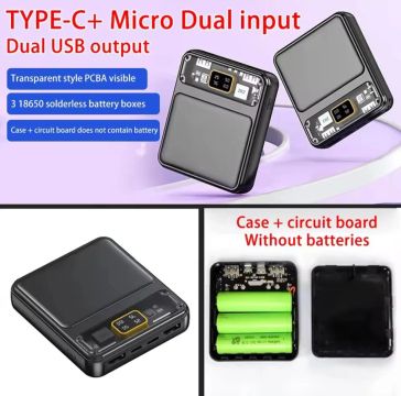 Power Bank Portátil com Entrada Dual Micro e Tipo C