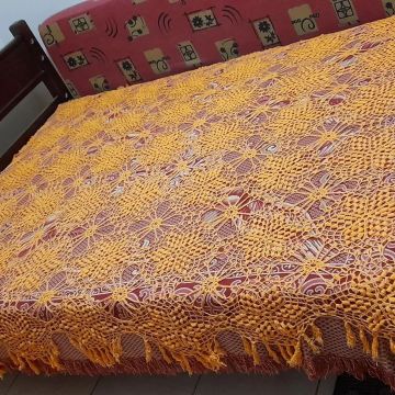 Jogo de Cama Crochê - Amarelo 