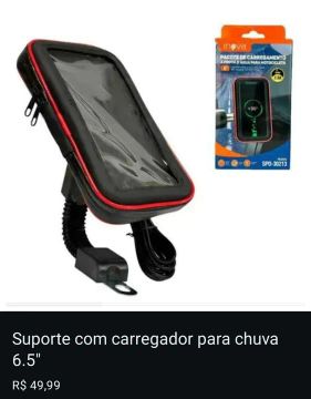Suporte com carregador para chuva 6,5" R$ 49,99