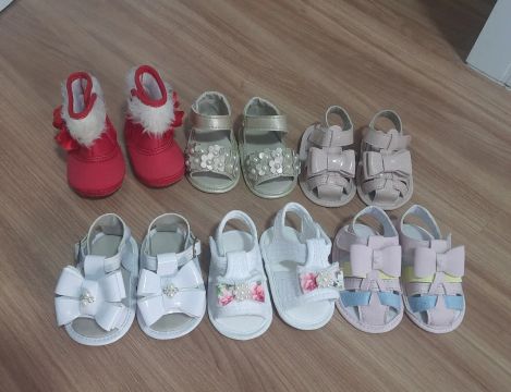 6 Pares de Sapatinhos para Bebê - Diversos Modelos