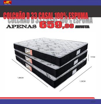 Colchão Casal D33 100% Espuma - Apenas R$ 659,00