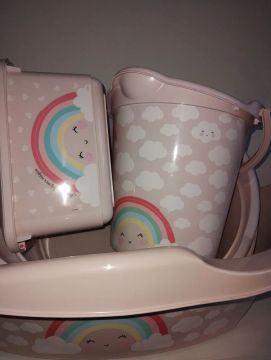 Conjunto de Banheiras para Bebê - Nuvens e Arco-Íris