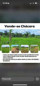 Chácara sentido FEIJO - 55m de frente x 2000m de fundou