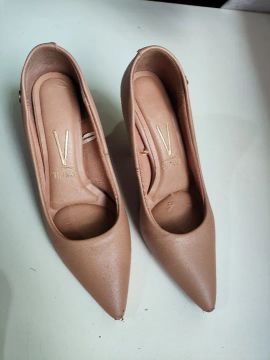 Sapato Scarpin Vizzano Pelica Nude Feminino Bege