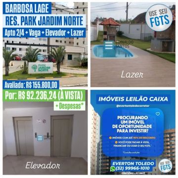 BARBOSA LAGE - Apto 2/4 + Vaga + Elevador + Lazer  - USE SEU FGTS!!!