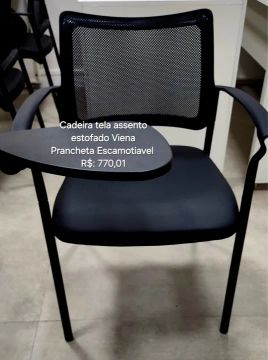 Cadeira Tela Assento Estofado Viena