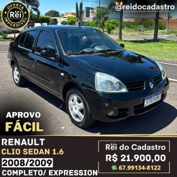 Clio Sedan Expression 1.6 2008/2009- R$ 21.900,00 - Aprovo Fácil - Ent. 4.000,00 + 48X