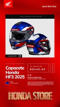CAPACETE HONDA HF3 AZUL 2025