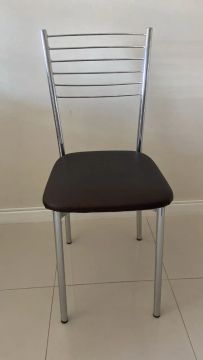 Cadeira de Jantar Moderna em Aço Cromado