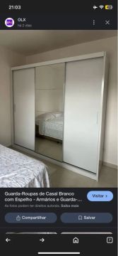 Guarda-Roupa Casal Madesa Mônaco 3 Portas Correr Espelho Branco