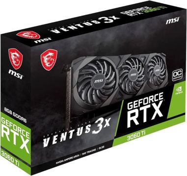 Placa de Vídeo MSI GeForce RTX 3060 Ti Ventus 3X 8GB GDDR6